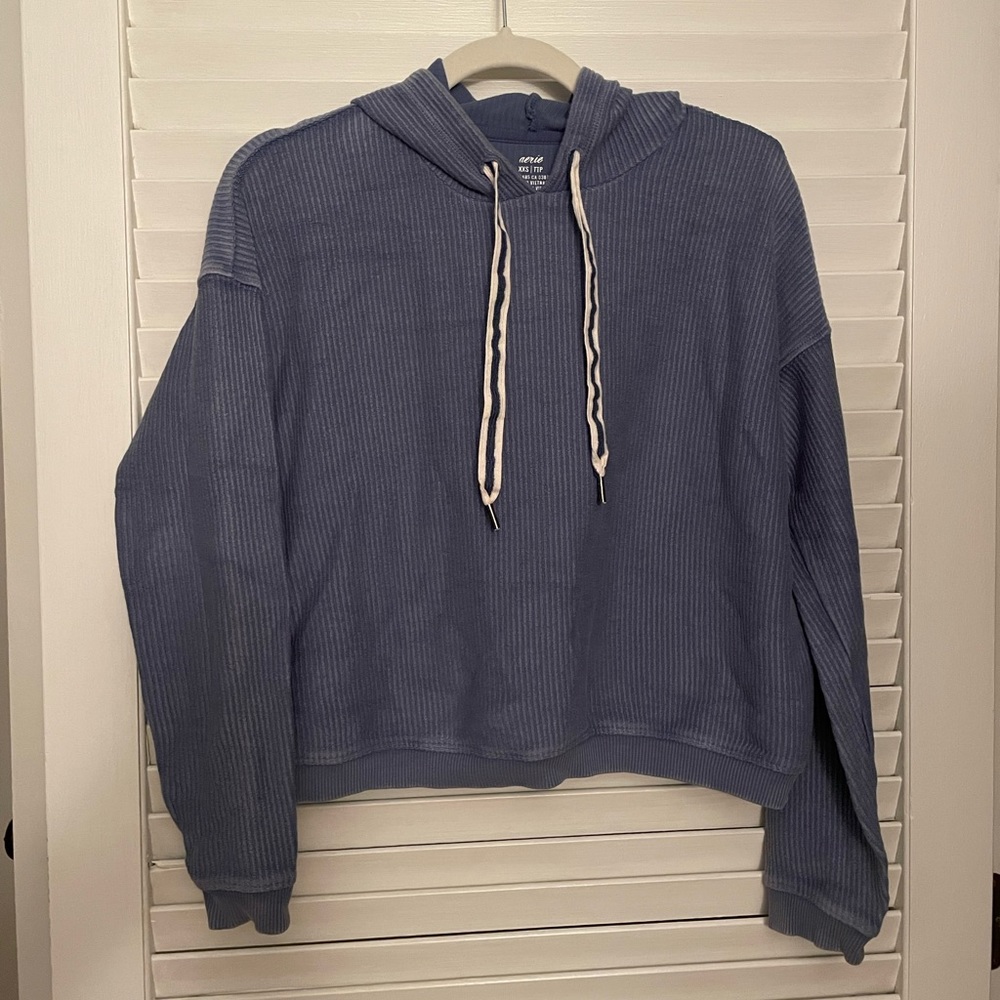 Aerie ribbed cropped hoodie